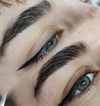 Alisado de cejas antes y después_