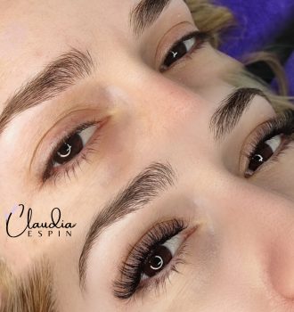 Extensiones de pestañas efecto volumen ruso 6-8D antes y después antes y después_